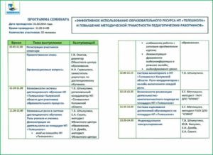 Пример программы семинара по продукту